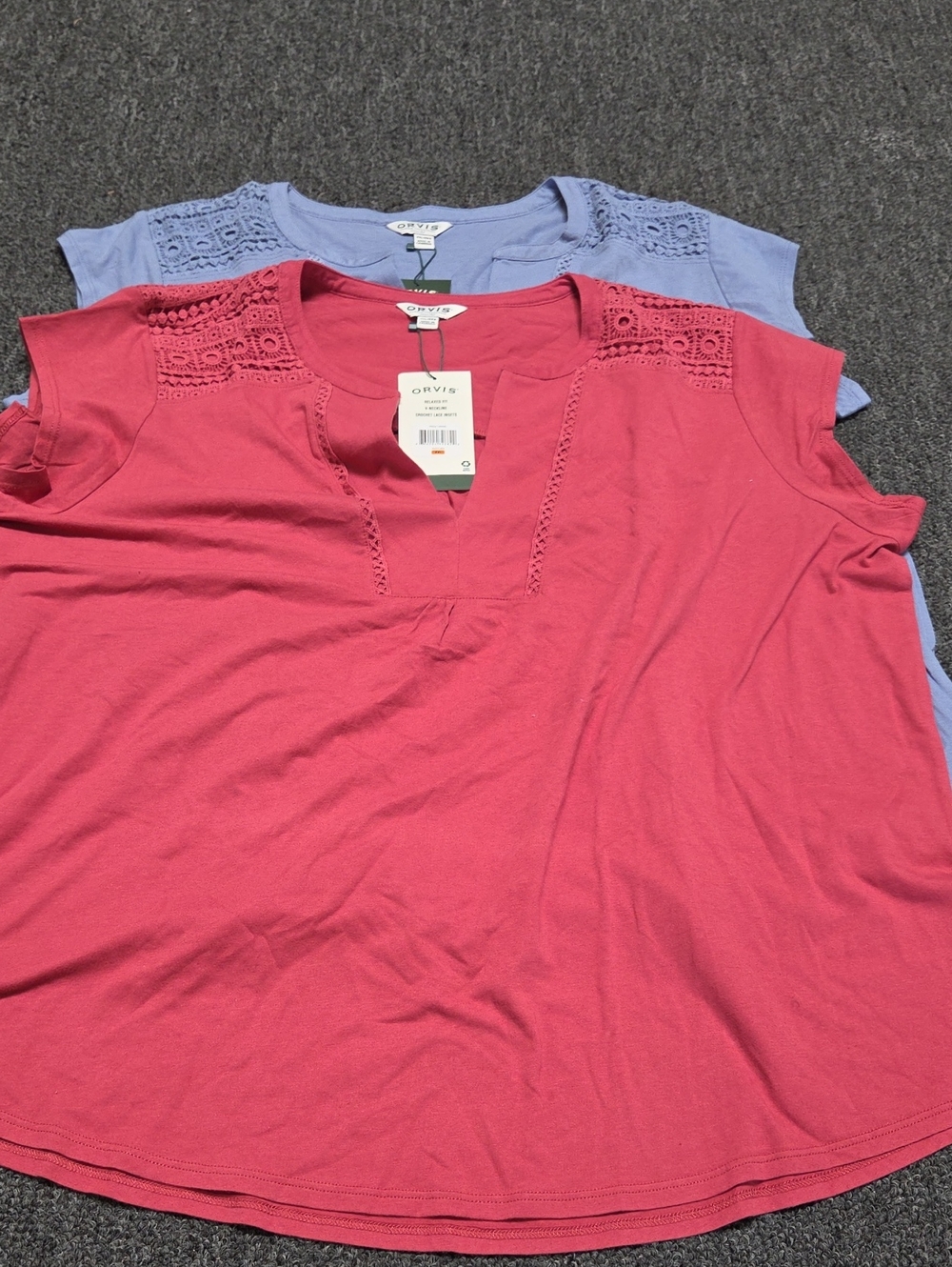 (#5C) 2 Orvis Women's Crochet  - Raspberry & Lavender